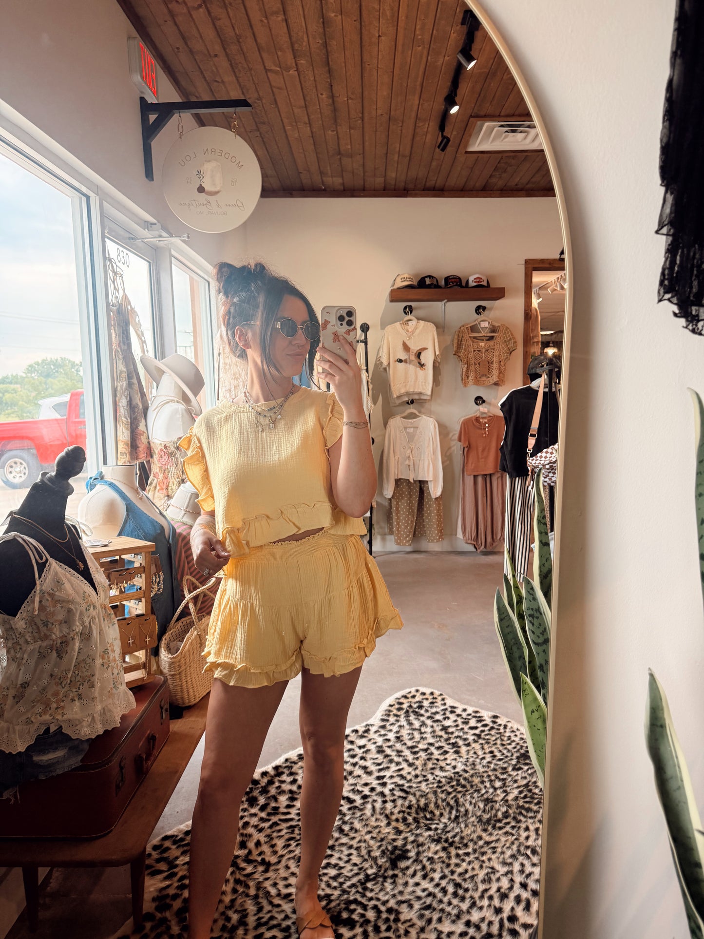 Yellow Ruffle Linen Set