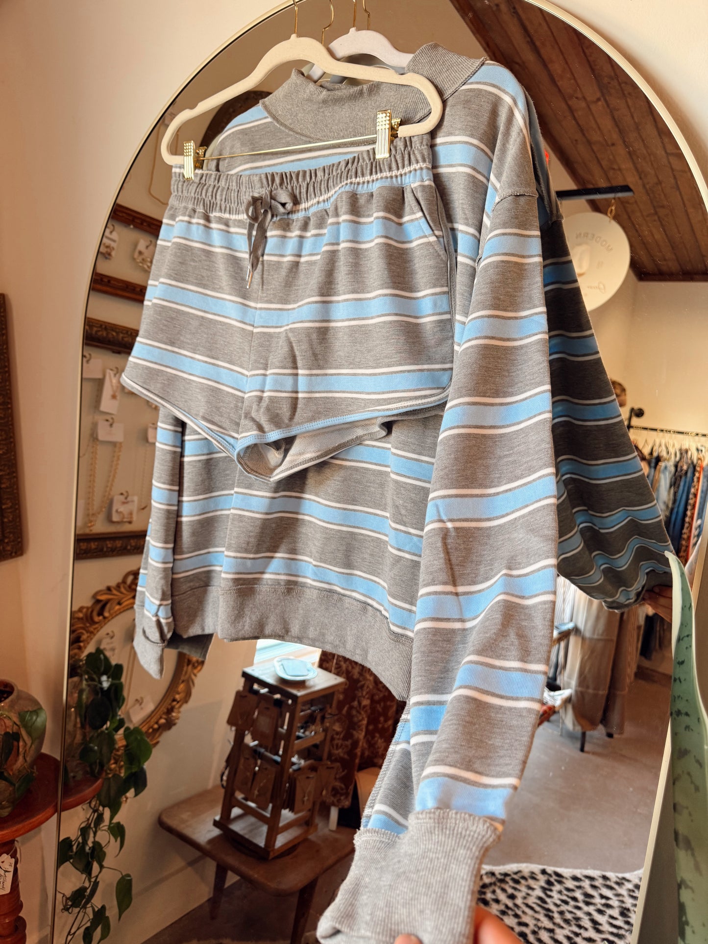 Cloud Nine Stripe Mockneck