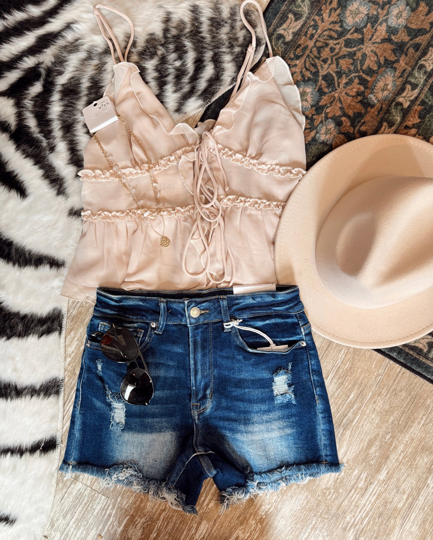 Dark Wash High Rise Shorts
