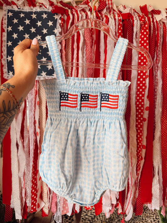 Gingham Flag Onesie