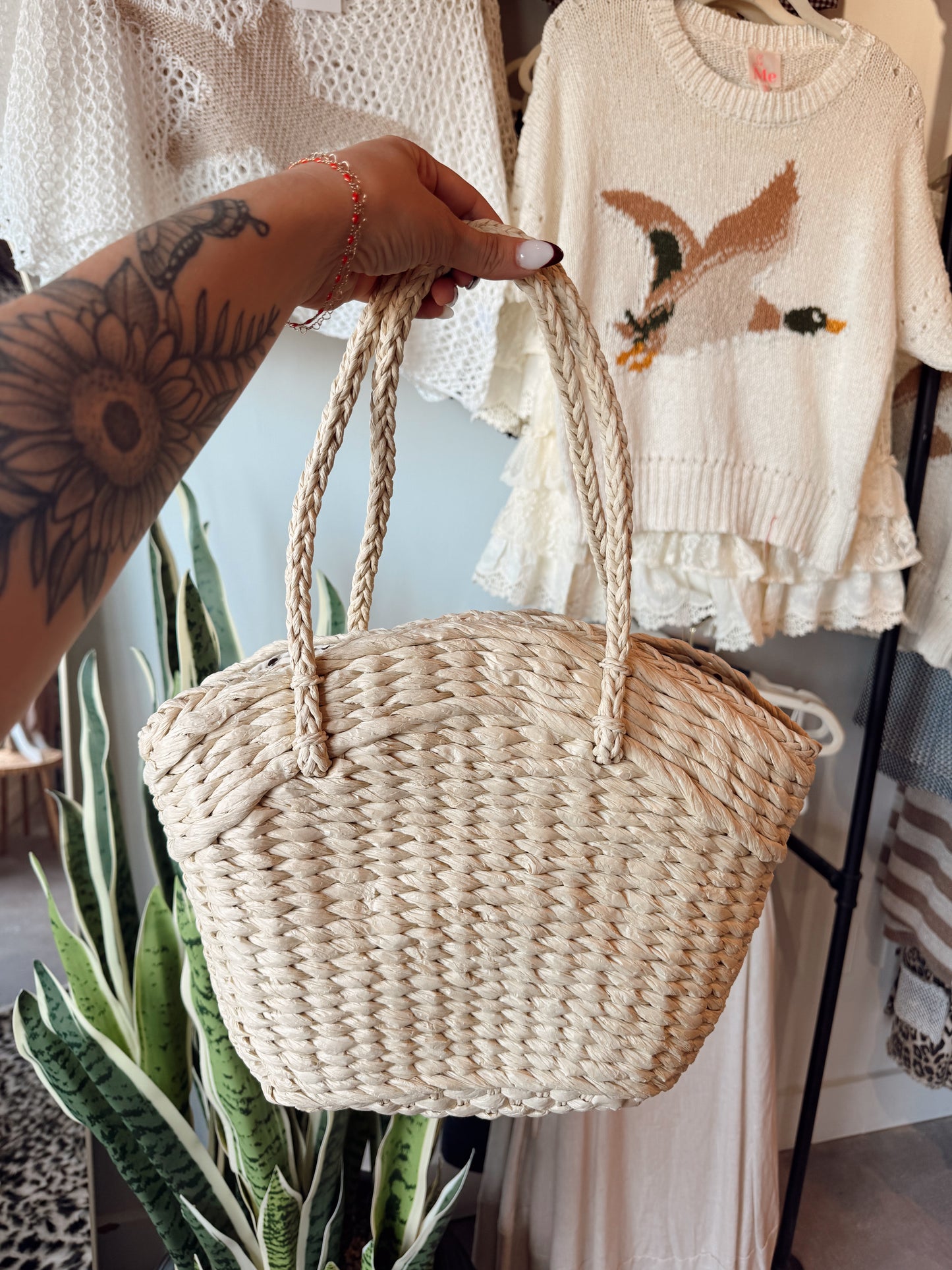 Summer Straw Tote (Beige)