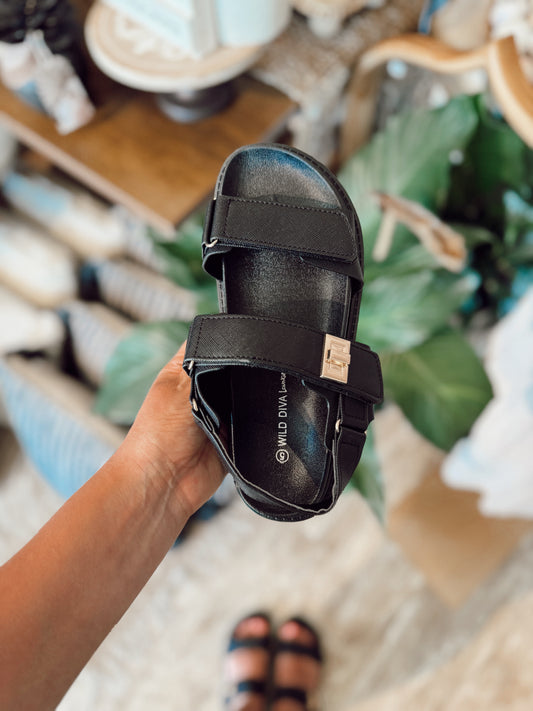 Mikaila Velcro Sandal (Black)