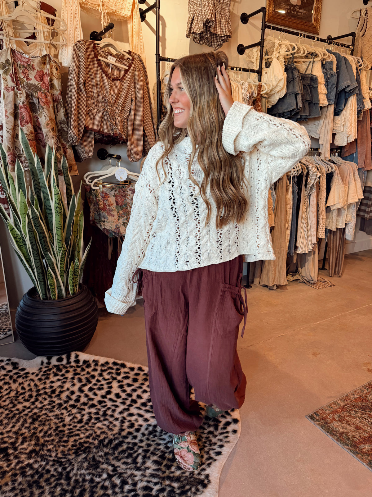 Wine Bohemian Pants