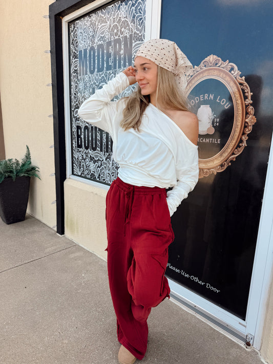 Burgundy Star Sweats