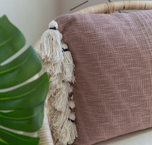 Mauve Tassel Pillow