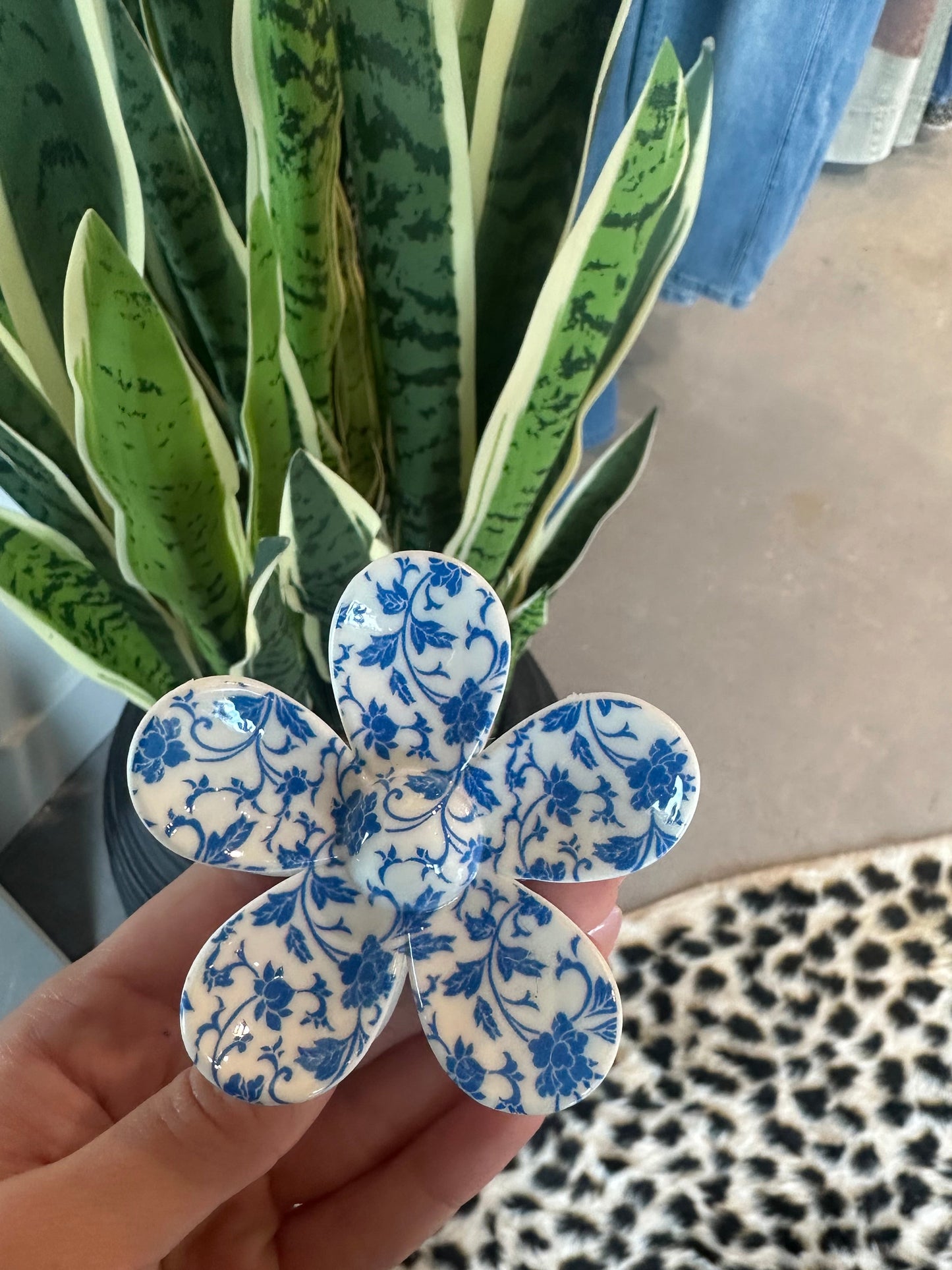 Blue Poppy Claw Clip