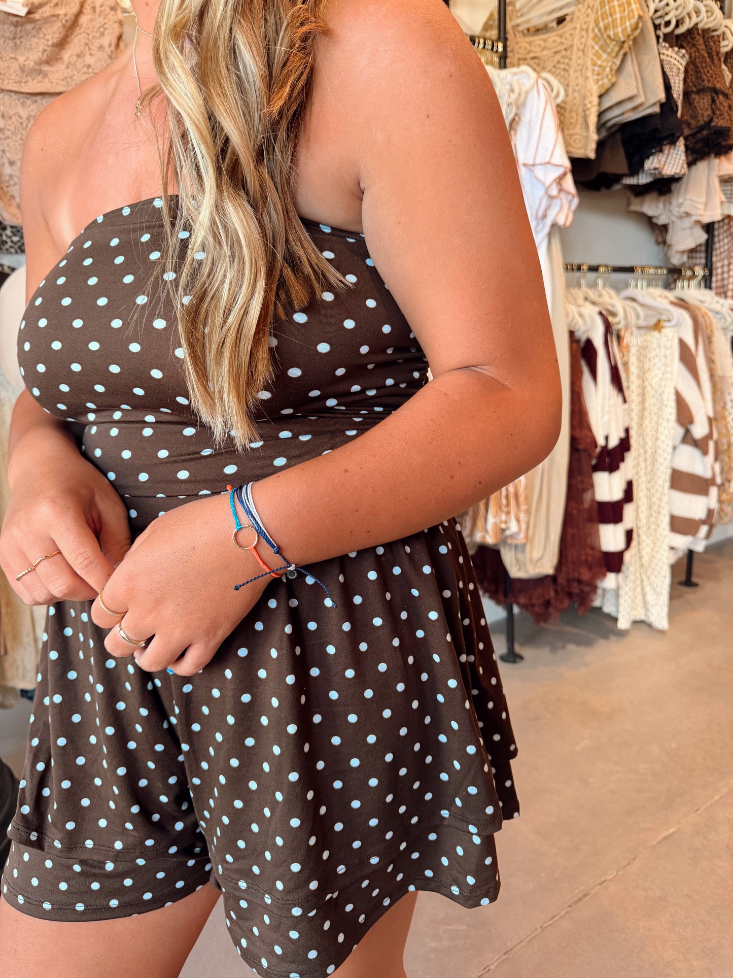 Butter Smooth Mocha Dot Romper