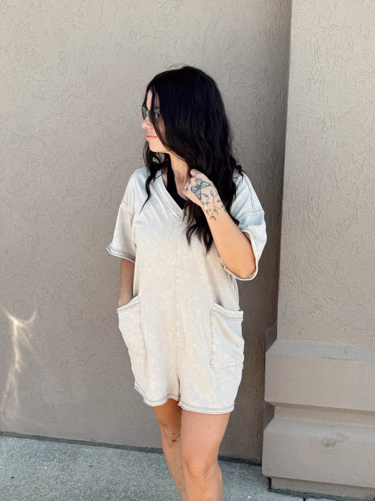 Tan Mineral Romper
