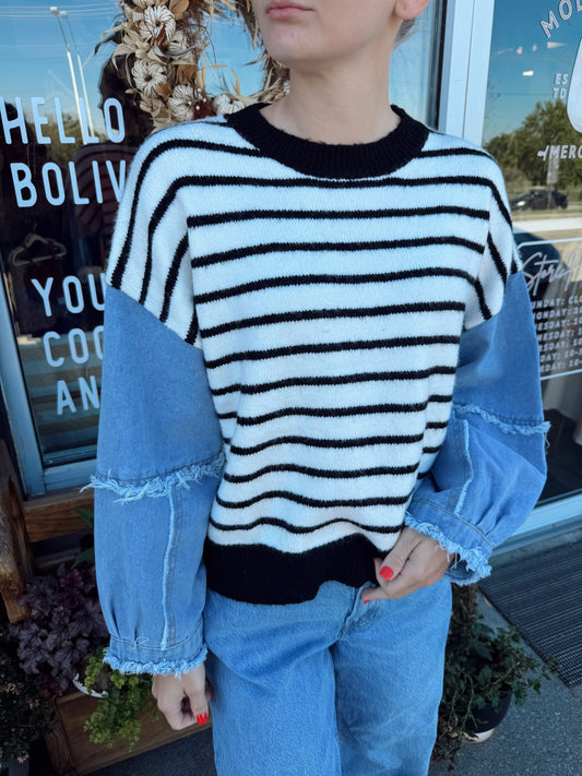 Tay Tay Denim Sleeve Top