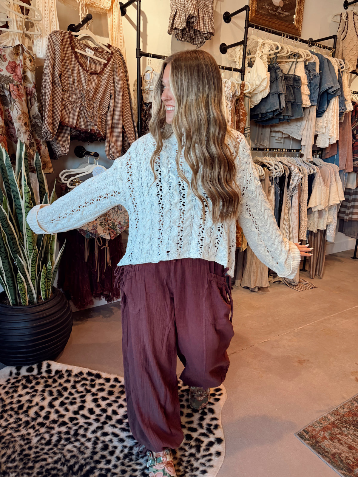 Wine Bohemian Pants
