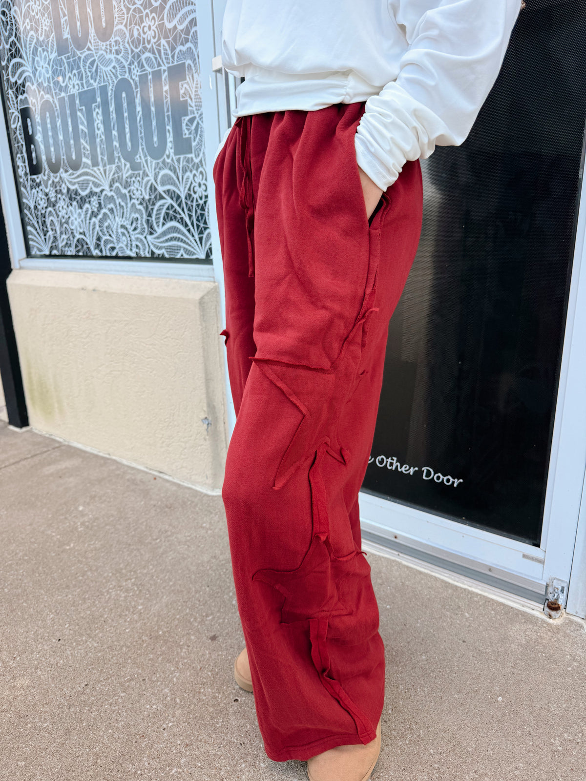 Burgundy Star Sweats