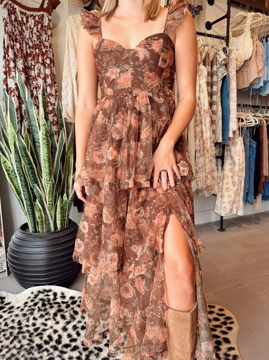 Falling For Fall Floral Dress