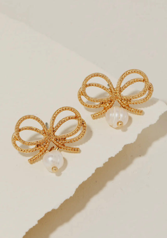 Gold Bow Earrings