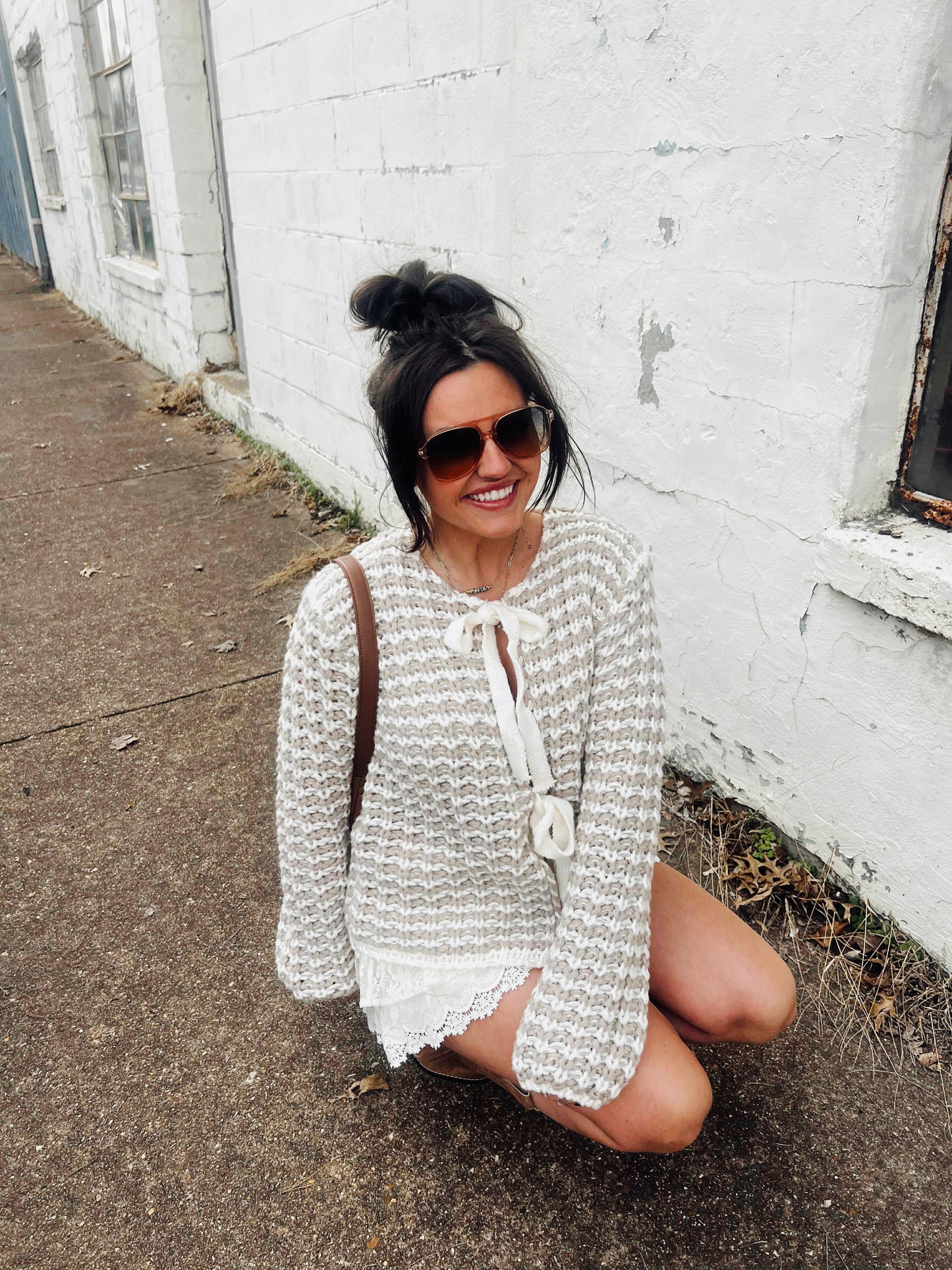 Knitted Tie Sweater