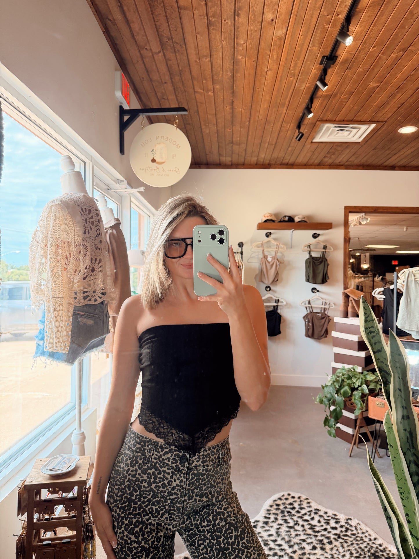 Lace Tube Top Black