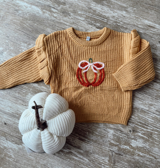 Ruffle Pumpkin Sweater