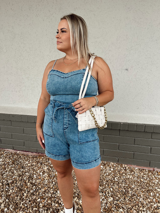 Koe Denim Romper