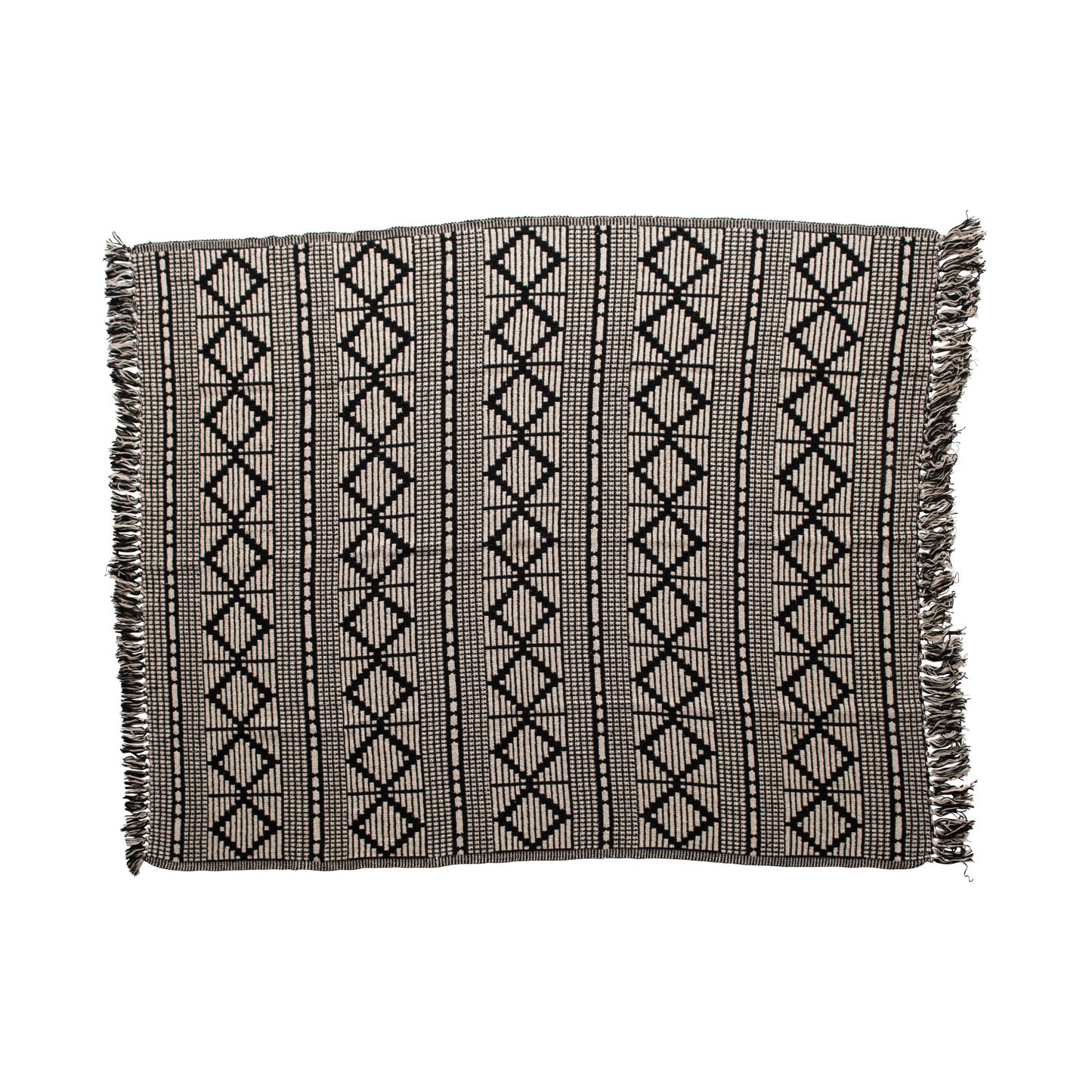 Black Pattern Throw Blanket