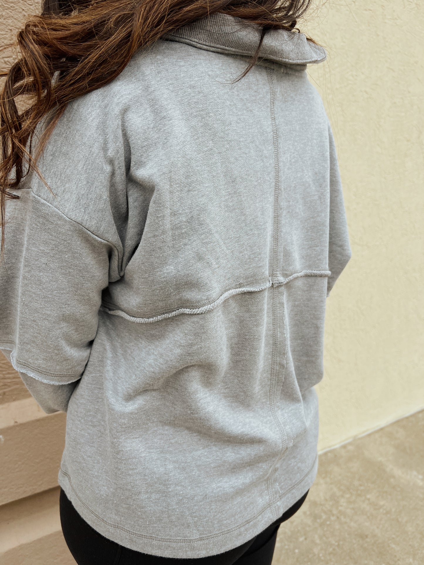 Grey Textured Quarter Zip