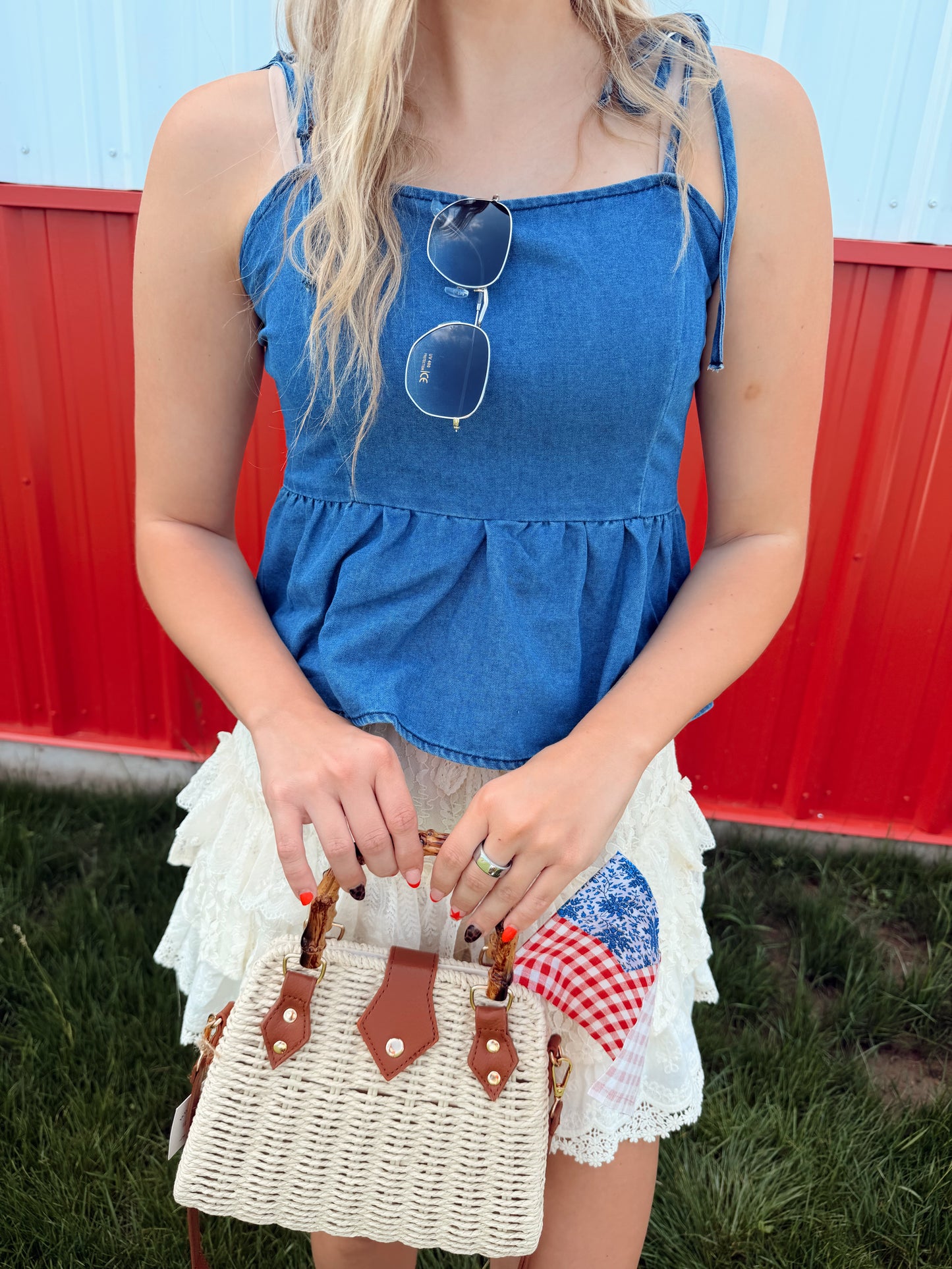 Denim Peplum Tank