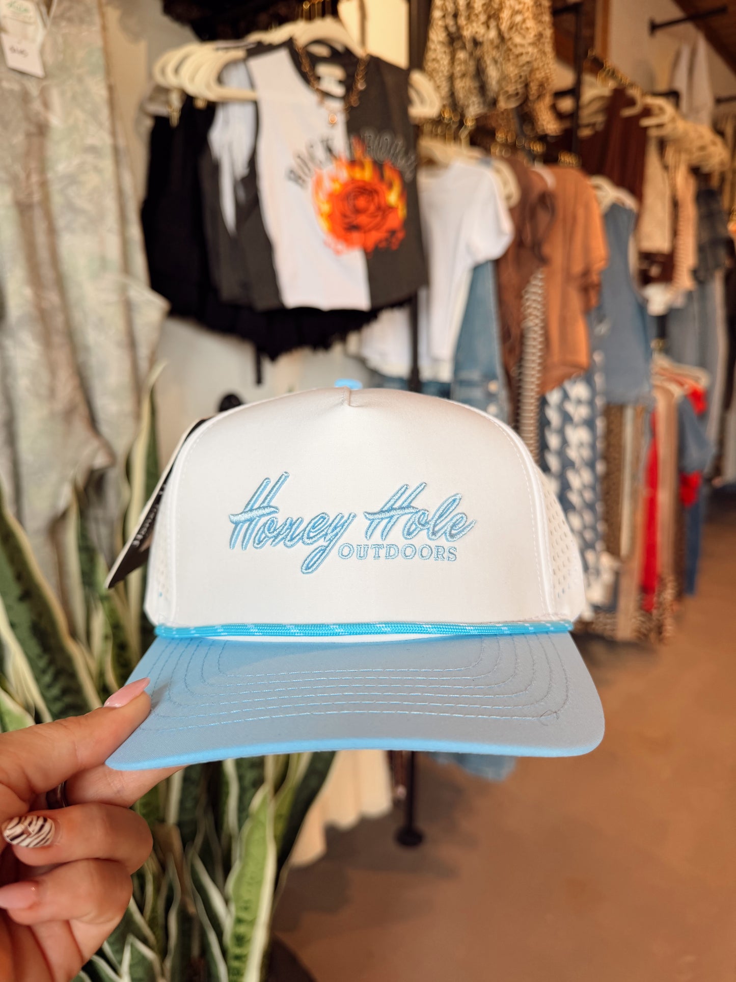 Light Blue Honey Hole Hat