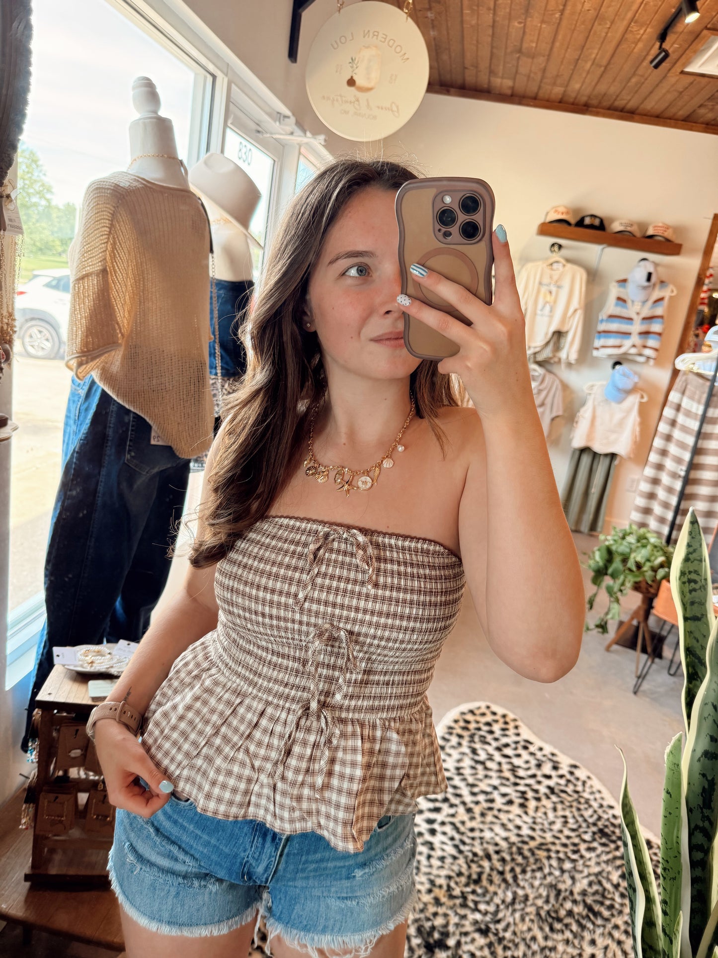 Smocked Sweatheart top