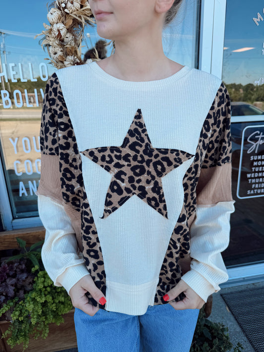 Patchwork Leopard Top