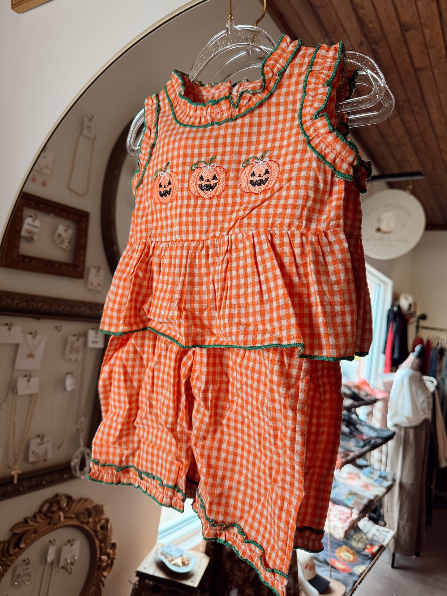 Girly Gingham Pumpkin Set