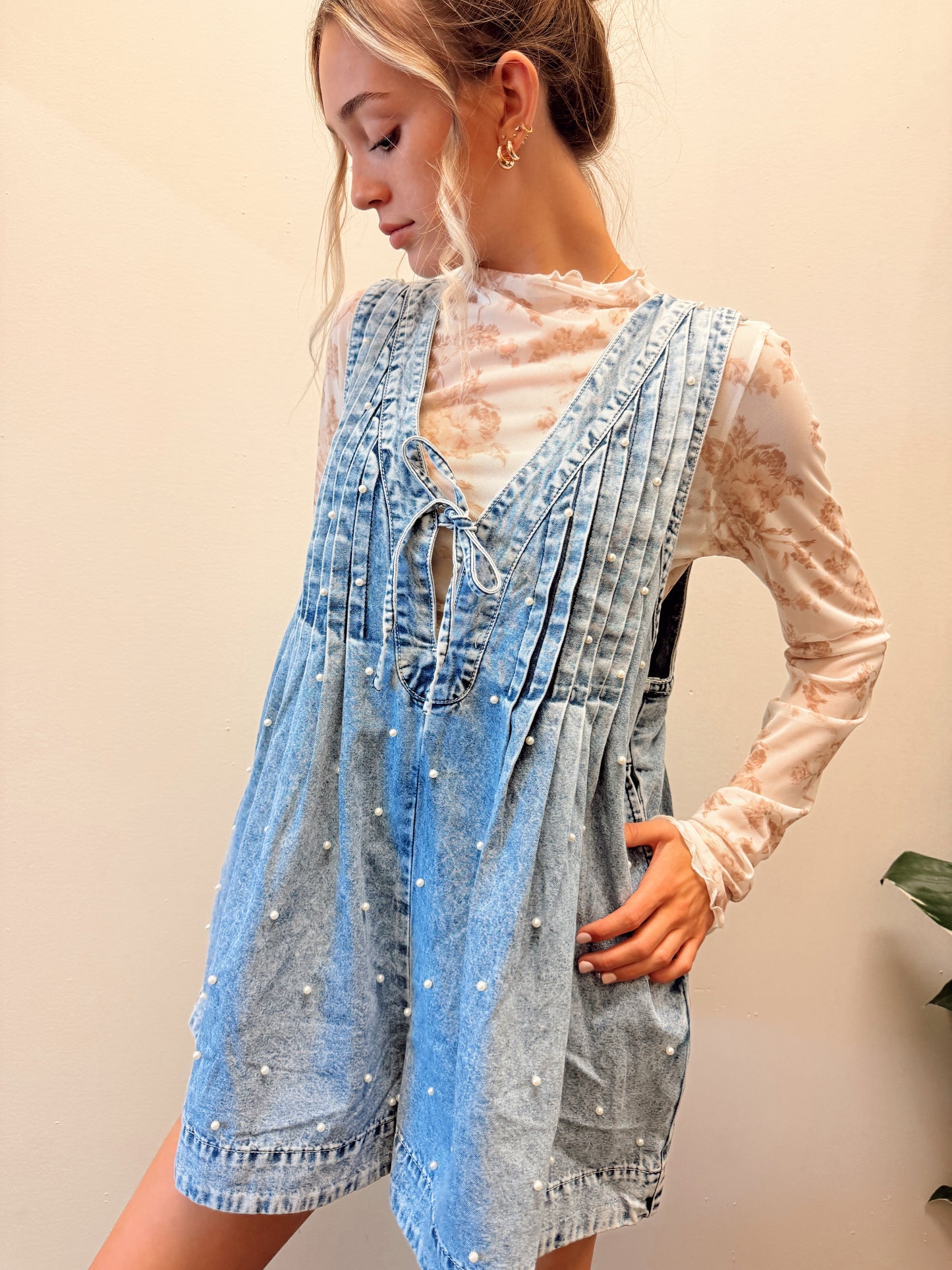 Dainty Floral Mesh Top