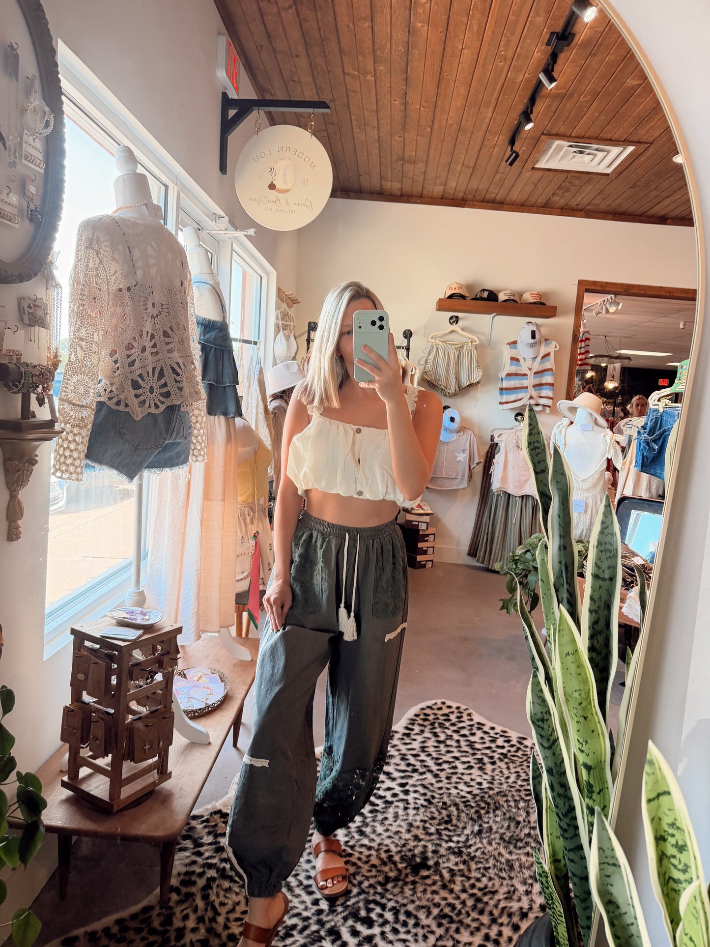Olive Patchwork Pants