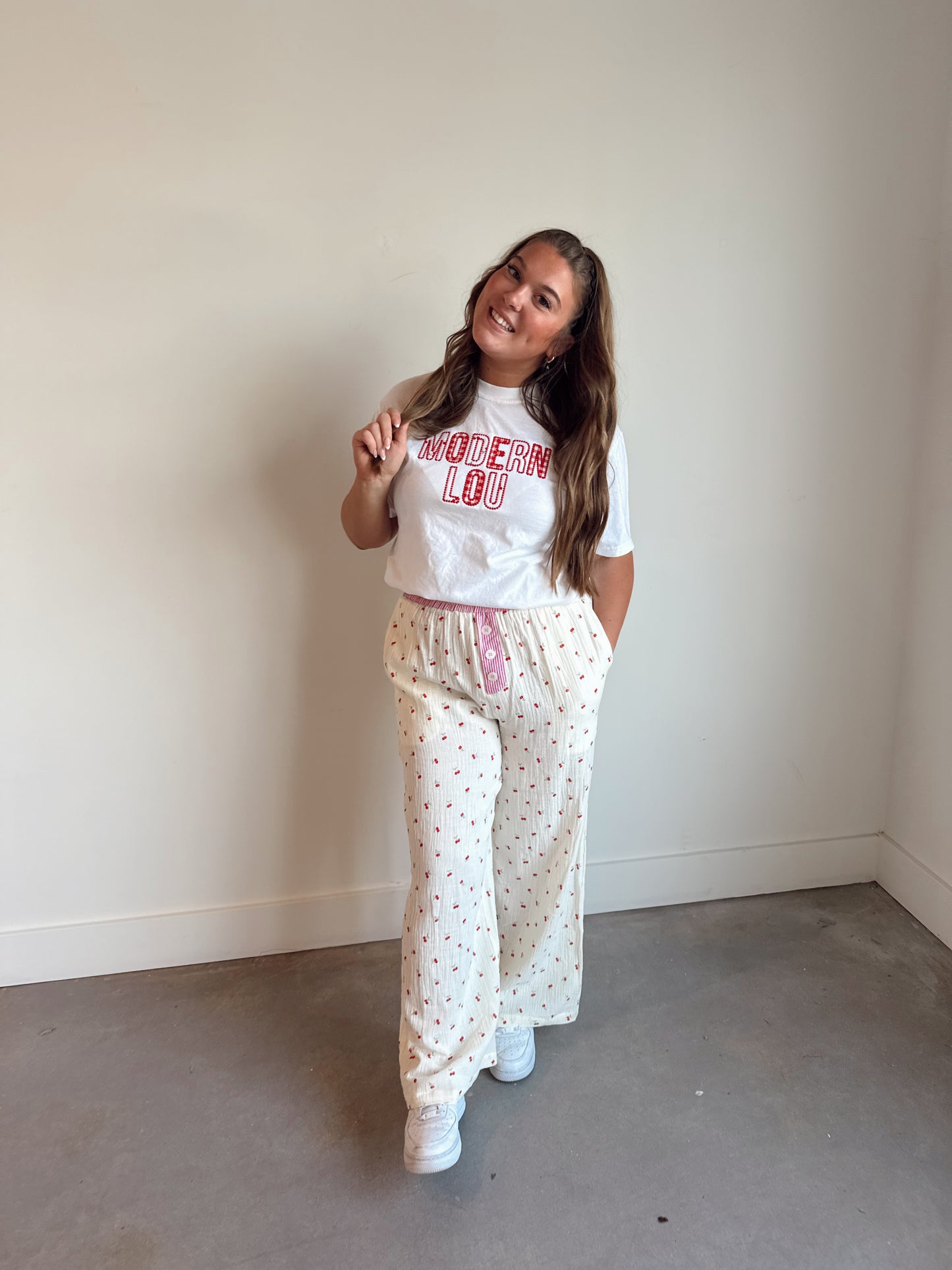 Cherry Linen Pants