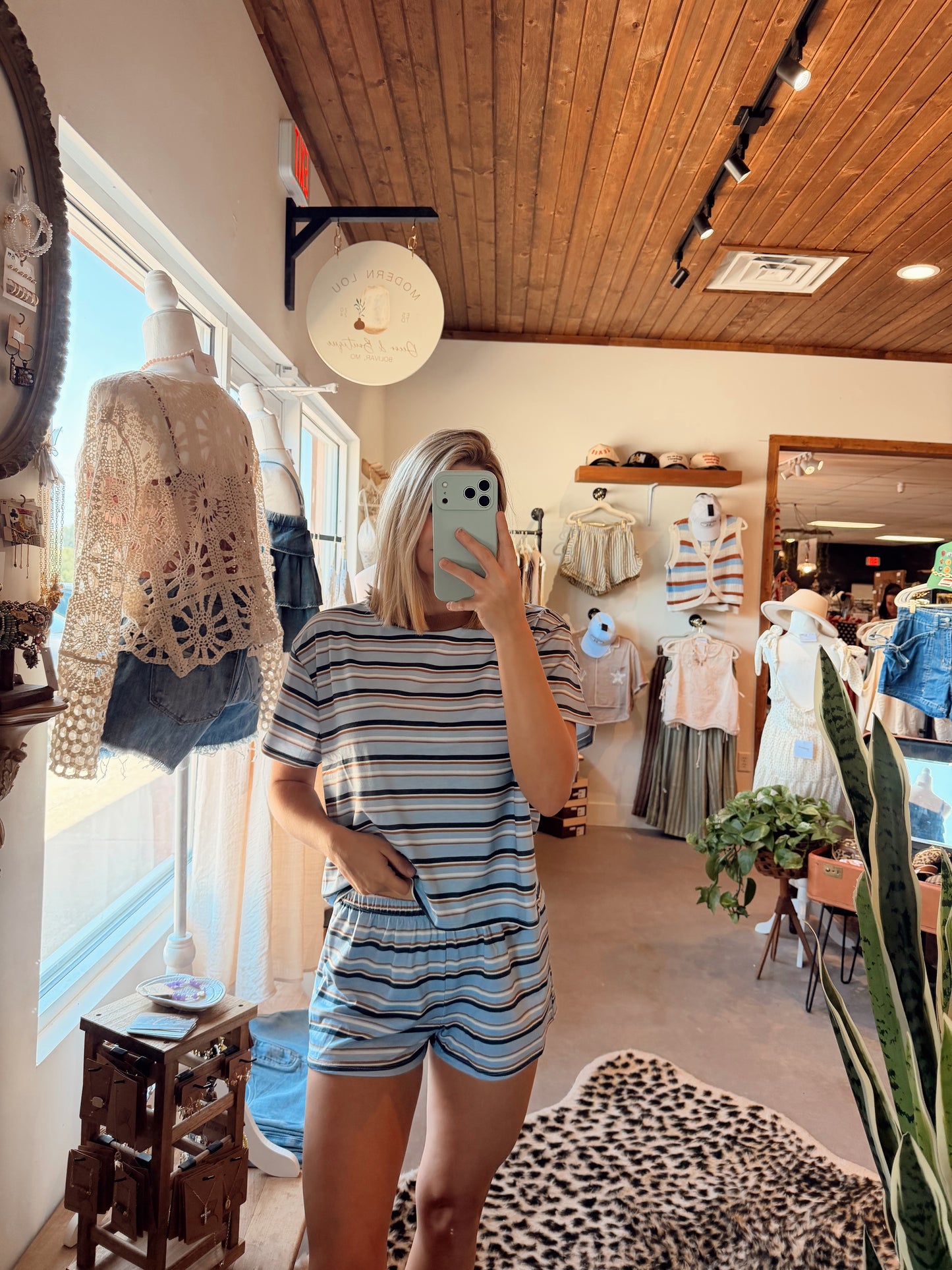 Blue Poppi Stripe Set