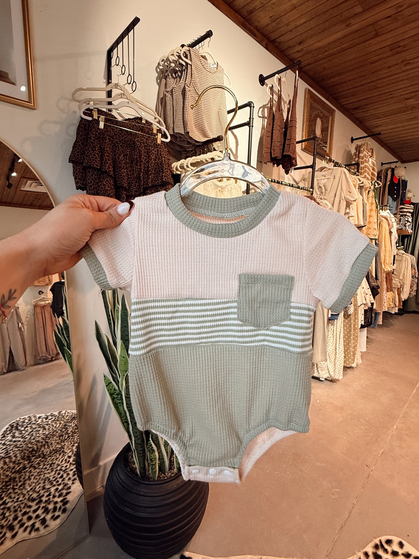 Mint Color Block Onesie