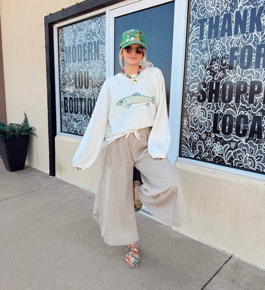 French Terry Pants- Taupe