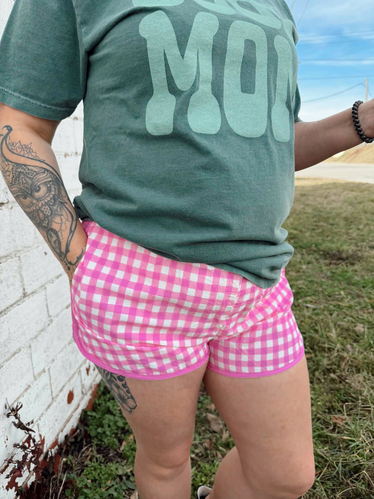Pink Gingham Shorts