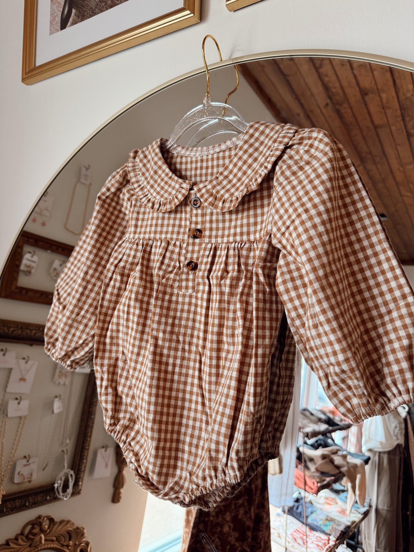 Light Gingham Onesie