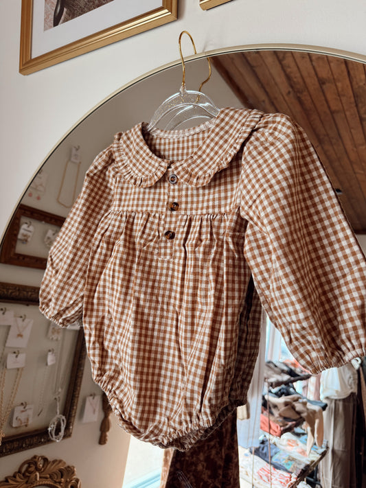 Light Gingham Onesie