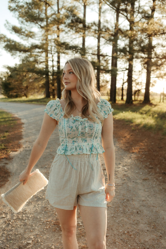 Kya Blue Floral Blouse