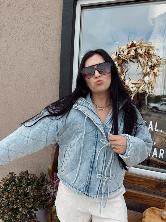 Quilted Denim Jacket