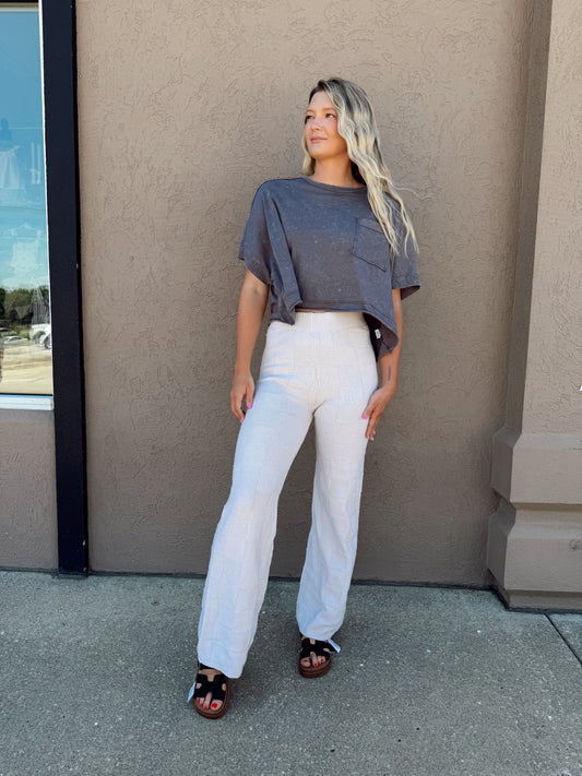 Checkered Knit Pants