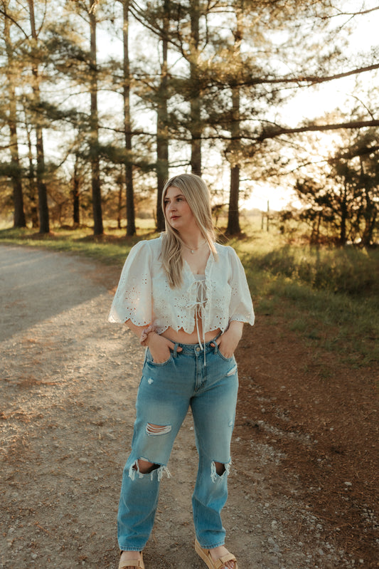 Angel Eyelet Top
