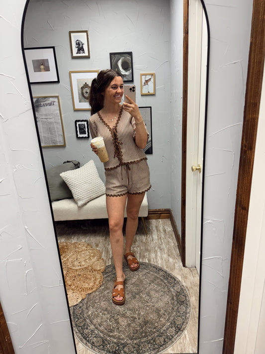 Mocha Stripe Set