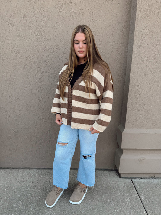 Chunky Stripe Cardi Sweater