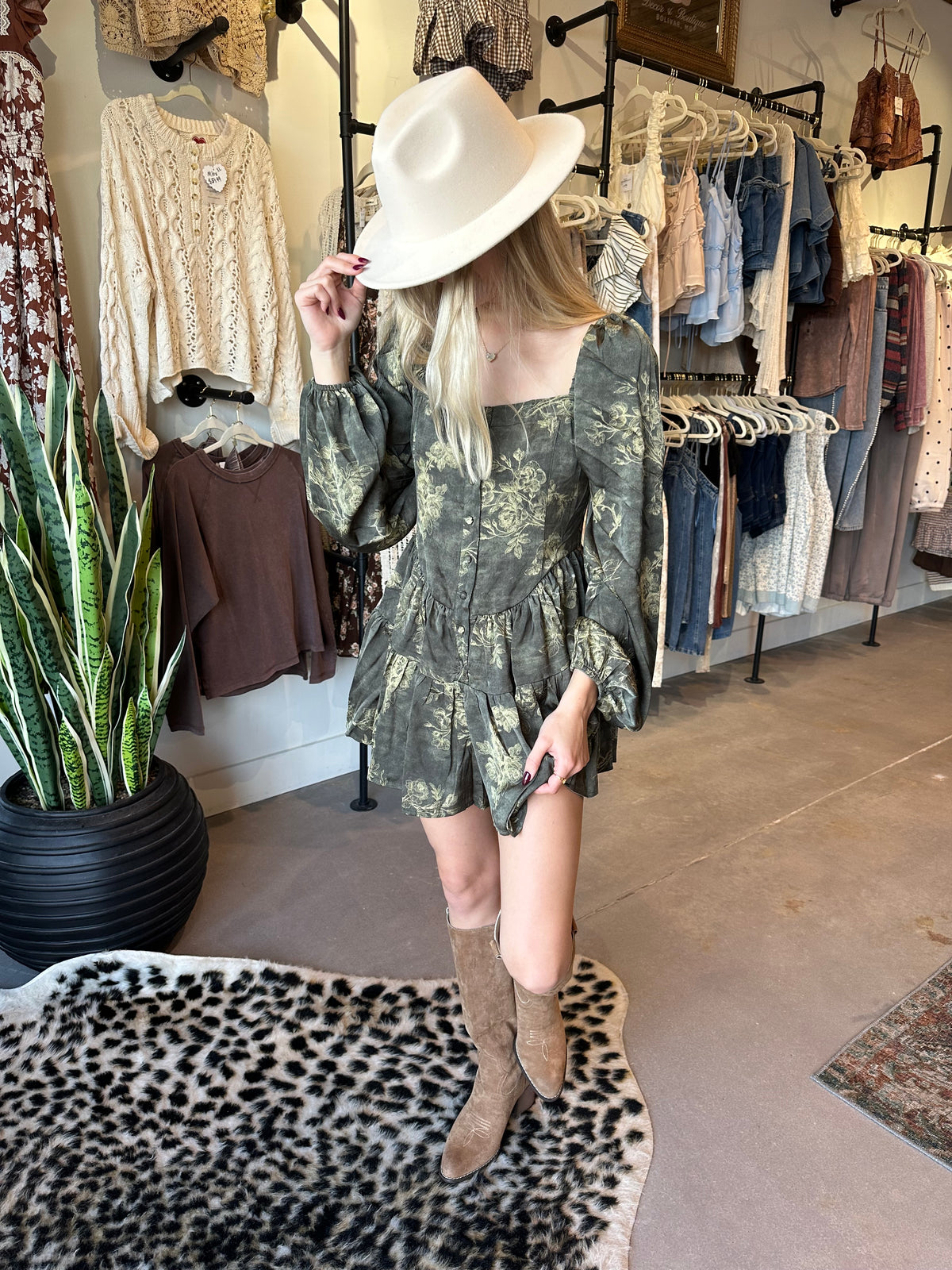 Galla Green Floral Romper