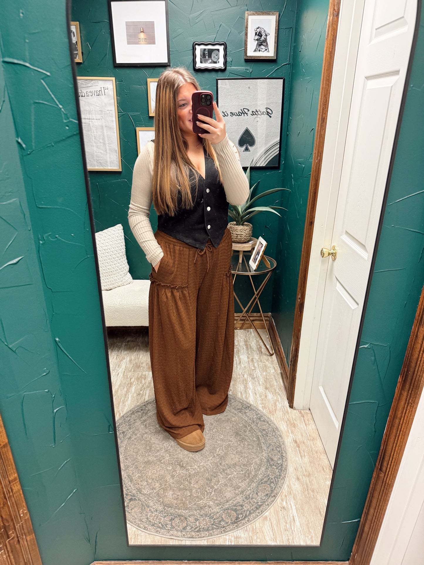 Brown Flowy Pants