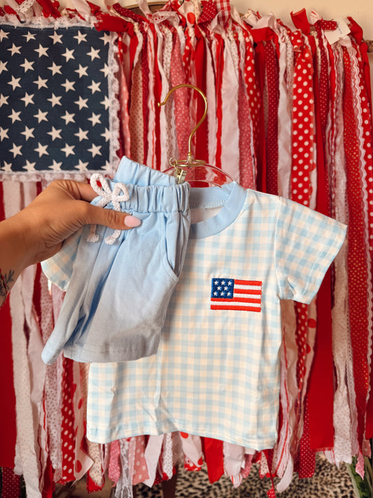 Gingham Americana Boys Set