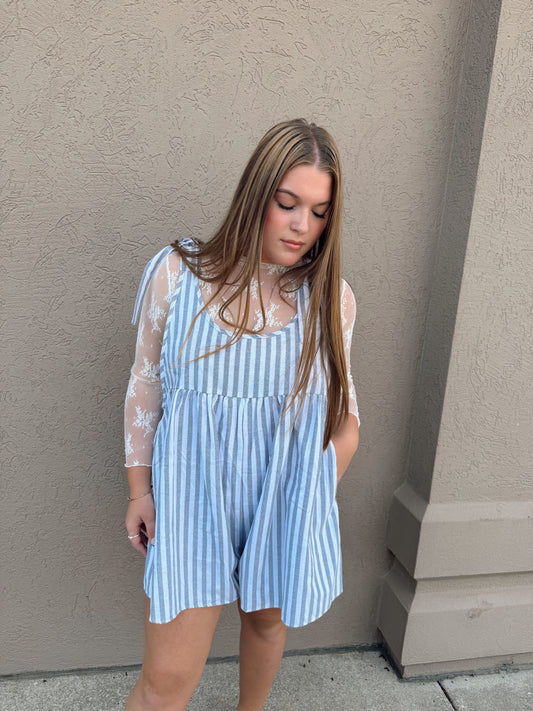 Blue Striped Romper