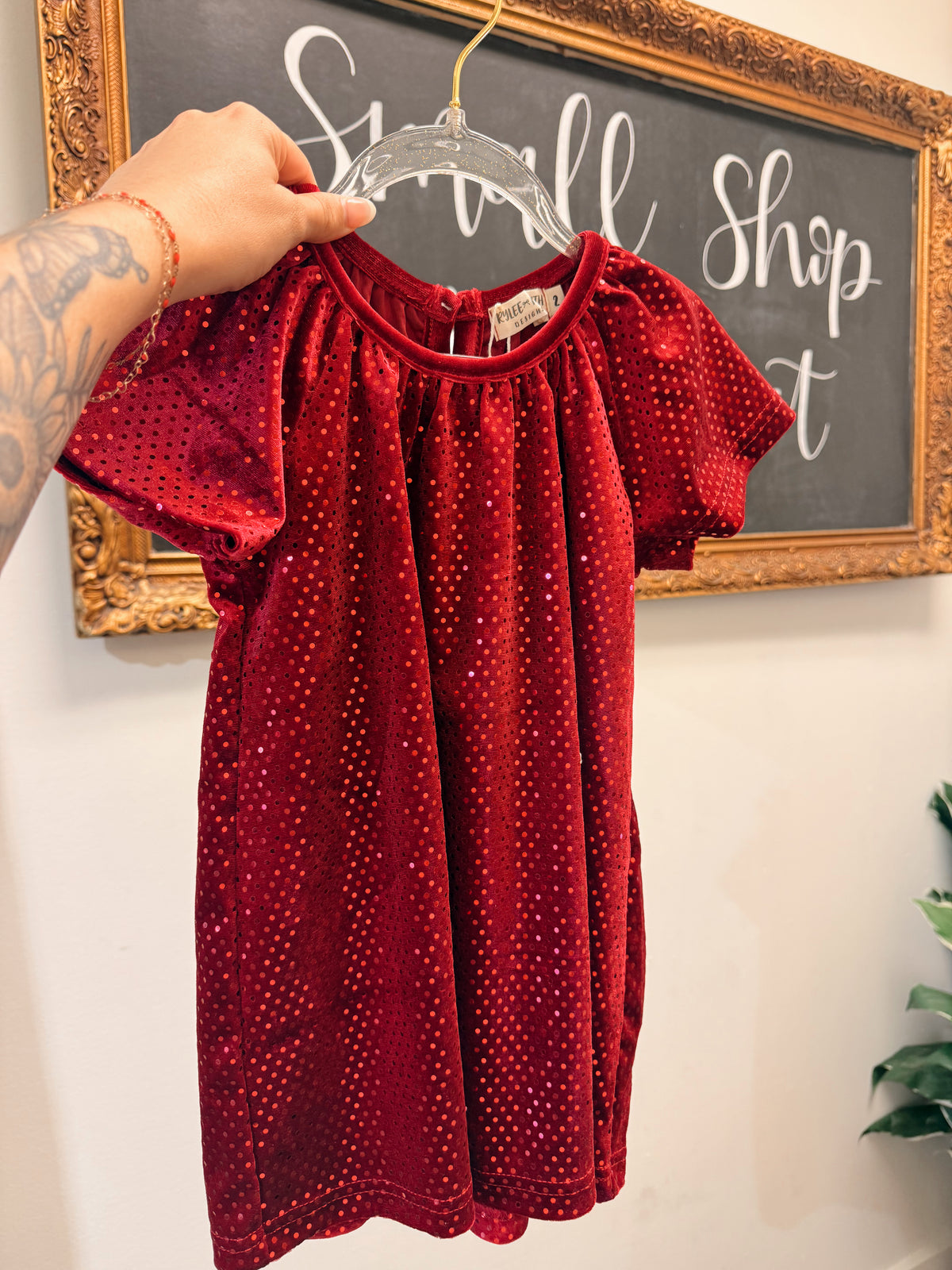 Red Velvet Sparkle Holiday Dress