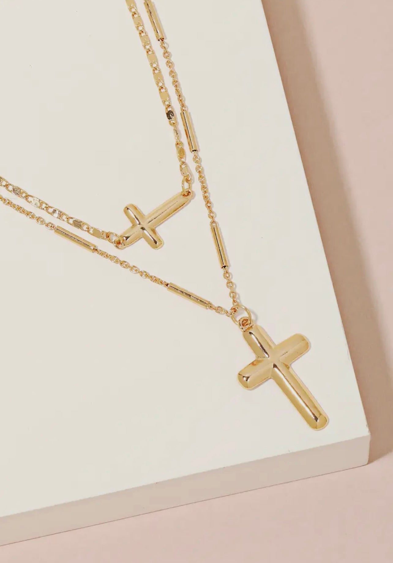 Double Cross Necklace