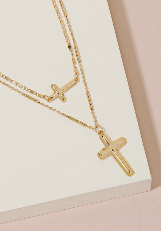 Double Cross Necklace